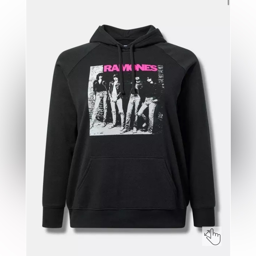 New! Torrid sz 2 Ramones Classic Fit Cozy‎ Fleece Hoodie Sweater 2X